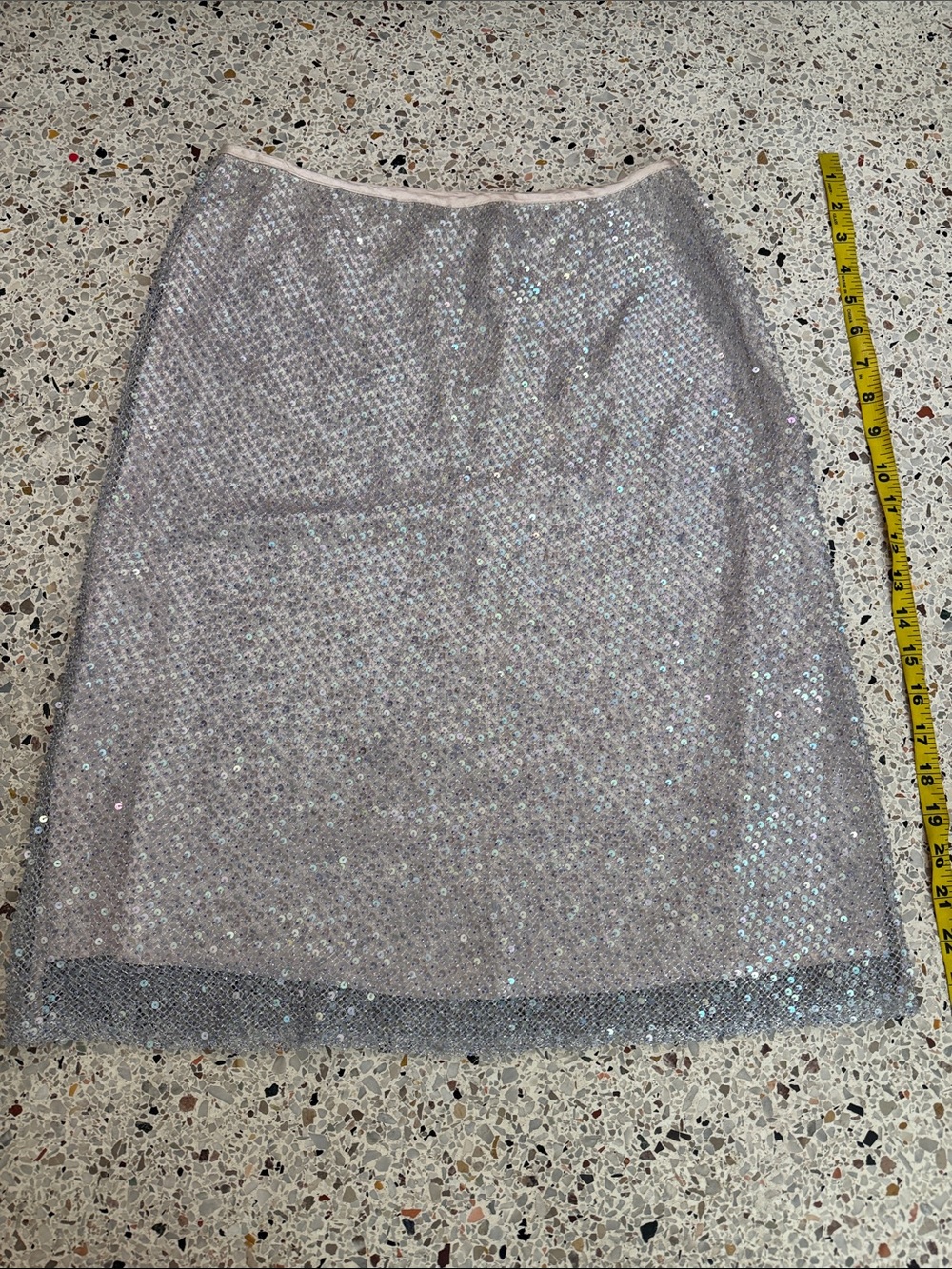 Moda International Int’l silver sequin lined pencil skirt 6 90’s vintage Y2K